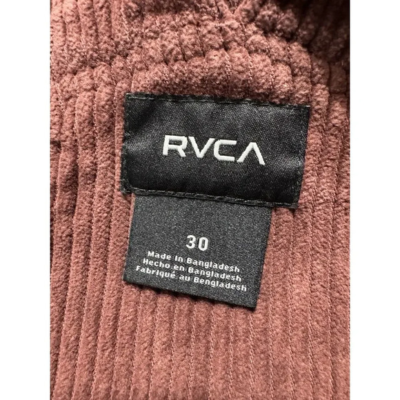 RVCA NWT Womens Corduroy Dungarees Overalls Wine Sz 30 Workwear Outdoor GORPCORE - Picture 6 of 16